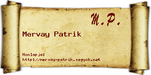 Mervay Patrik névjegykártya