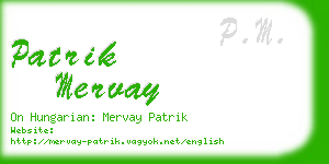 patrik mervay business card